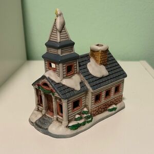 Lefton Holiday Church Decor - Blue and Brown